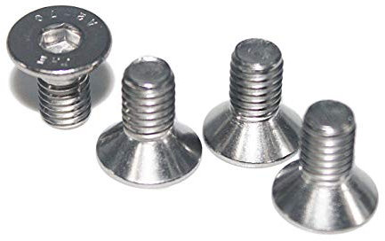 Lot de 25 vis à tête fraisée M8 x 10 mm, en acier inoxydable V2A VA A2, DIN 7991 / ISO 10642 à six pans creux
