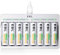 EBL 8Pcs Piles Rechargeables AA 2800mAh avec Chargeur de Piles Rapide Individuel 9010, Chargeur de Piles AA AAA Ni-MH avec Indicateur LED Intelligent, Charge Rapide de 8 Slots Indépendants