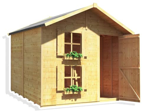 BillyOh Kids Playhouse Wooden Play House Wendy House Garden Outdoor Boys Girls Kids Toys Peardrop Extra (6x7)