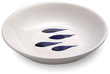 Zafferano Mannaggia Li Pescetti - Plat de Service de Riz en Porcelaine, Diamètre 300 mm, Couleur Bleu, Motif de Poisson, Lavable au Lave-vaisselle - Ensemble 2 Pièces