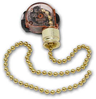 world-trading-net - Zugschalter, Zugkettenschalter Ein/Aus, Zugschnur golden, 3A/230V~