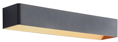 Arcchio LED Wandleuchte, Wandlampe Innen Karam (Modern) in Schwarz aus Aluminium (1 flammig) - Wandstrahler Wandbeleuchtung Schlafzimmer/Wohnzimmer Licht nach oben & unten Wohnzimmerleuchte
