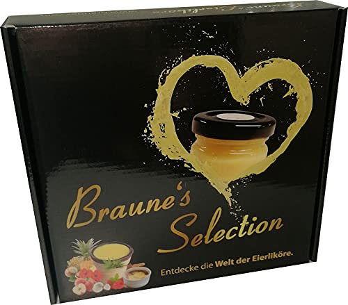 Braune’s Selection – 16 x Eierlikörgläschen à 25 ml – Geschenkidee (14% vol.) – Cremig & Mild - Muttertag, Vatertag, Geschenk