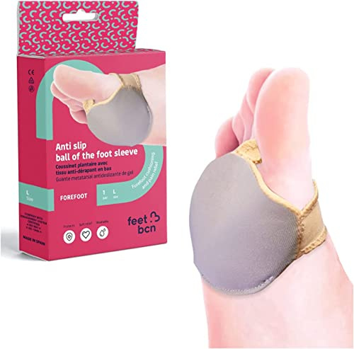 feet bcn Anti-Rutsch-Gel-Mittelfußhandschuh. Diskret und klein. Lindert Schmerzen und schützt den Plantarbereich. 1 Paar. Größe L: EU 42-45