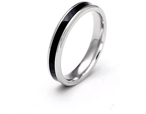 Banemi Ring Herren Billig, Ring Herren Memento Edelstahl 4mm Öltropfen Verlobungsringe Größe 57 (18.1)