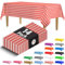14 Pack Plastic Red Gingham Checkered Picnic Tablecloth 54 X 108 in. Rectangle Disposable Table Covers - Disposable Table Cloths For Parties, Birthdays, Weddings Tablecloth Pack. Indoor and Outdoor