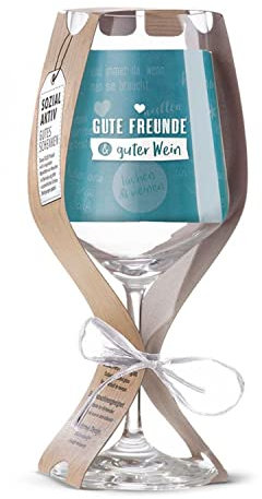 Glas Weinglas Gute Freunde & guter Wein 500ml 46365