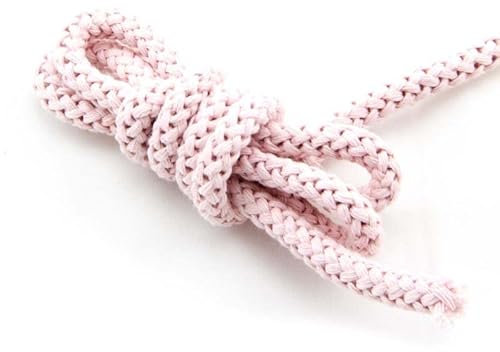 NTS-Nähtechnik 8mm | 5m Kordel | 100% Baumwolle | mit Polyester Kern (Hellrosa)