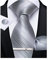 DiBanGu Cravate en soie unie pour hommes et mouchoir carré de poche de mariage boutons de manchette ensemble formel, Couleur : gris argenté., Taille unique