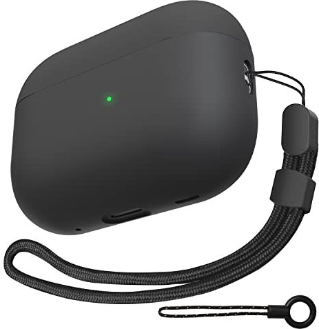 AirPods Pro 2 hülle [LED an der Vorderseite sichtbar] [Unterstützt kabelloses Laden] Airpods pro (2022 Released) silikon case (Schwarz)