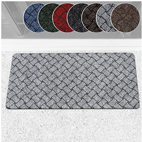 ANRO Schmutzfangteppich Matte Teppich Läufer Flurläufer Bodenbelag Schmutzfangläufer Sauberlaufmatte Fußmatte Melbourne Grau 50x100cm