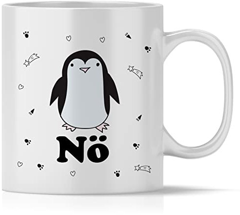 mindmonkeys® Tasse mit Spruch Noe Pinguin für Männer Frauen Büro Kollegen lustige witzige Sprüche Statements zum Geschenk Geschnekidee zum Geburtstag Vatertag Keramik 300 ml
