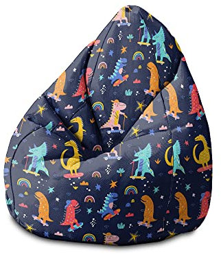 DreamRoots Sitzsack für Kinder - Bodenkissen und Bean Bag 70 x 70 x 105 cm - Bubibag für Kinderzimmer - Sitzkissen Boden