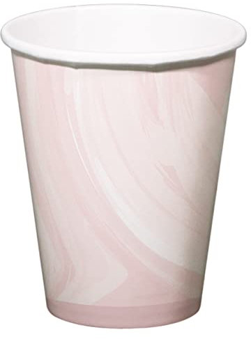 Folat 61916 Party Vaisselle Gobelets en Papier 33x33cm. Rose marbré - Anniversaire Dîner, Enfants Party, Fête, Mariages, Baby Shower-Lot de 6