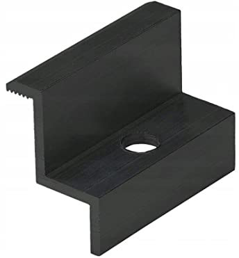 NAKA 1x Endklemme PV Solarpanelen Schwarz | Photovoltaik Randklemme Montageschiene Zubehör für Modulhöhe 30 mm | Solarmodul Klemme zur Montage von Aluminiumprofilen 50 mm Schwarz