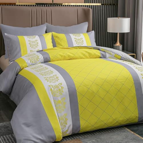 Lazzaro King Size Duvet Cover Sets - Premium Microfiber Kingsize Duvet Cover Sets (230 x 220 cm) 3 PCs - Shrink & Fade Resistant King Size Duvet Cover With Zipper Closure