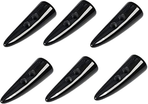 Knebelknöpfe aus Kunstharz, 5,1 cm lang, zwei Löcher, Hornzahnform, Knöpfe für Mantel, Pullover, Jacke, Kappe, Nähen, DIY-Zubehör, Schwarz, 10 Stück