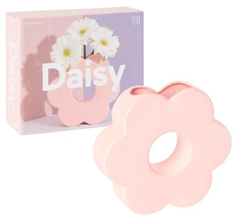 DOIY - Vaso decorativo moderno - Design a forma di margherita - In ceramica - Vaso per fiori - Vaso decorativo - Rosa - 5x20x18 cm - 5x20x18 cm