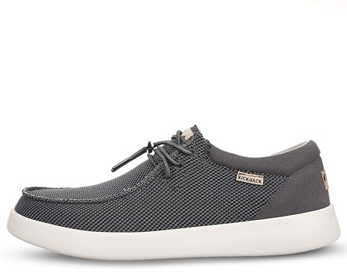 Kickback Haven Shoes - Mocassins pour Hommes - Couleur Charcoal - Chaussures légères à Lacets pour Hommes - Chaussures Confortables pour Hommes - Chaussures à Enfiler pour Hommes - Taille EU 41