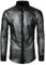 70er Outsuit Herren Langarm Pailletten Kleid Glitzer Hemd Disco Party Kustüm