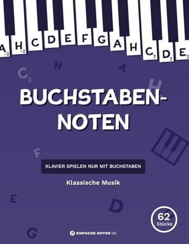 Buchstaben Noten: Klassische Musik: Klavier spielen nur mit Buchstaben.