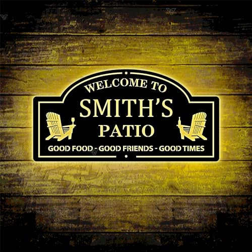 Personalisiertes Hinterhof Pool Metallschild, Terrassen Neonschild, Wanddekoration, Holz Neonschild Am Pool, Camping Schild, Hinterhof Schild, Individuelles Hinterhof Oasenschild, Terrassendekoration