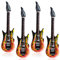 LEOEASIY 4 Stück Aufblasbare Gitarre Aufblasbare Flammen Gitarre Gitarre Aufblasbar Thema Party Aufblasbare Gitarre Requisiten Aufblasbare Rockinstrumente für Karneval Rock Party (90cm)