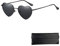 Okaywork Polarisiert Herzform Sonnenbrille Herz Sonnenbrille Sonnenbrille Herz Herzbrille Damen Herren Hippie Brille Vintage Liebe Sonnenbrille für Festival Party Schwarz Rahmen mit UV400