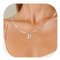 Esmoly Kette Damen Kette mit Buchstaben A-Z Necklace Women Silber Buchstaben Kette für Freundin 14K Vergoldet Anhänger Halskette Abschluss Geburtstag Geschenke für Frauen (Buchstaben D, Silber)