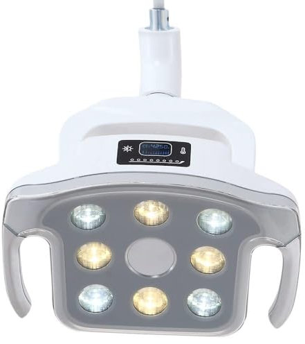 QYMLSH 12-W-OP-Leuchten, Hilfslampe for Chirurgische Untersuchungen, Hochklare Mobile LED-Zahnarztlampe – Einstellbare Farbtemperatur, 8 Schattenfreie LEDs Und LCD-Display for Den Laborstuhl