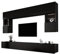 3E 3xE living.com Wohnwand, Farbe: Schwarz, Frontmaterial: MDF-Platte, Möbelmaße: Breite: 300 cm