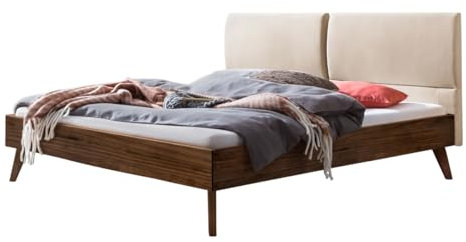 Hasena Massivholzbett Matteo Nussbaum Kopfteil beige 180x200