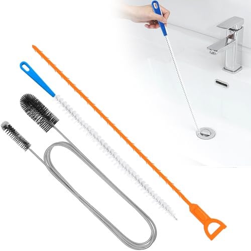Rohrreinigungsbürste, 3 Stück Abflussreiniger Bürste, Drain Declogger, Abflussbürste, Schlauchbürste, Abflussreiniger Spirale, Abflussreiniger Sticks für Sanitäranlagen in Bad und Küche