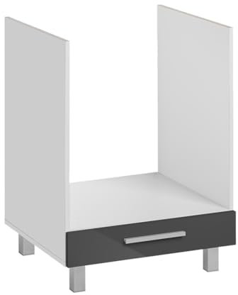 Deconation Meuble De Cuisine Pour Four Encastrable salma - Gris Graphite/blanc - L 60 X H 81 Cm