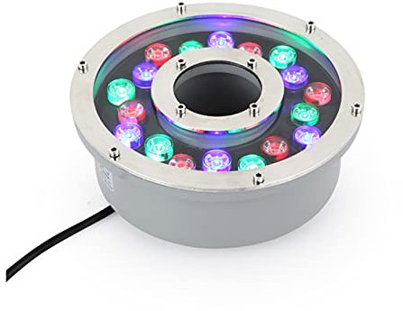 WZYDYDY LED Ring Brunnen Licht, Teichlandschaftslichter IP68 Wasserdicht Mittleres Loch Brunnen Beleuchtung Led für Unterwasserbrunnen Pool(Warm White Light,6W(24V))