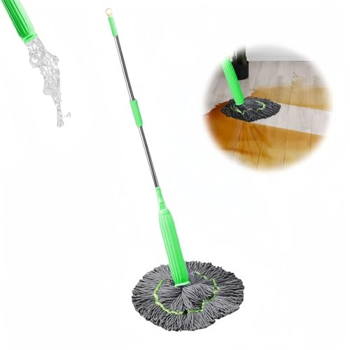 2Pcs Self Twist Mop For Floor Cleaning, 2 In 1 Handled Dehydrated Mop, Microfiber Mop With Wringer Long Handle, Absorbent Cleaner Mop, Microfiber Floor Mop For Bathtub Toilet Living Room