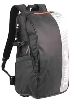 YONEX Club Rucksack 52512 – Badminton-, Tennis- und Sportrucksack | Mit Schläger-, Haupt- & Schuhfach | Seitentasche für Wasserflasche | In Mehreren Farben (Schwarz)