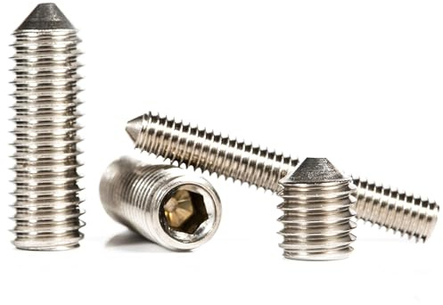 M3 (3mm x 10mm) Grub Screws Cone Point A2 Stainless Steel Metric Thread Allen Socket Key ISO 4027 (Pack of 20) - H05D 3x10_20