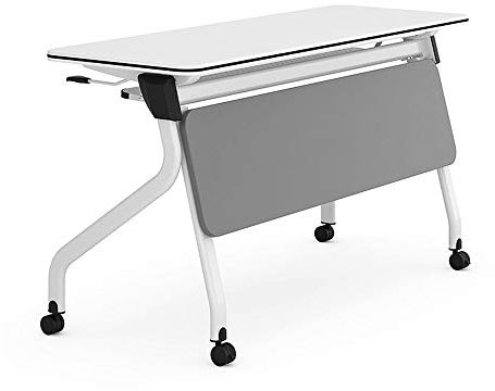 XFZJCHAP Falten -Trainingskonferenztisch, Langstreifen Einfacher Aktivität Remedial Class Podiumstisch -Tischraum Klapptisch mit Riemenscheibe -Office -Schreibtisch (Größe: 80x50x75 cm)
