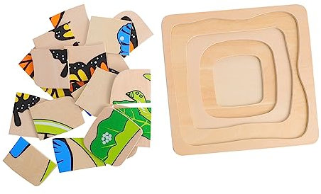 Abaodam 1 Satz Puzzle Aufwachsen Schmetterlingsspiele Für Lebenszyklus Fahrrad Für Cartoon-Puzzle - Bildungsspielzeug Pädagogisches Hölzern