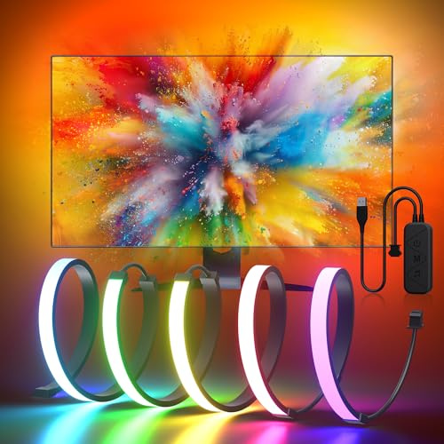 MIWATT Gaming Monitor Light, rétroéclairage avec effet de synchronisation des couleurs de l'écran pour moniteur 24pouces, compatible avec les ordinateurs Windows