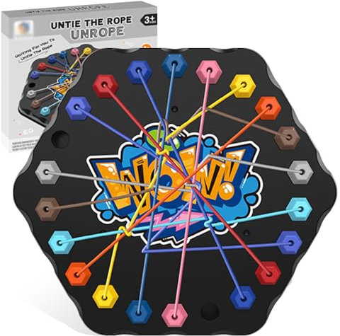 MACULPER Brainy Knots Spiel,Knot Logik Spiel,Seil Puzzle Brettspiel,Strategie Brettspiel,Puzzle Knobelspiele für Spielzimmer und Klassenzimmer,Familienspiele 2 bis 4 Spieler