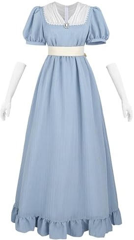 Damen Regency Kleid Classic Empire Taille Viktorianisches Ballkleid(1Pack)