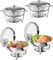 5QT Chafing Dish Buffet Set, 4Pcs Round Chafer Set, Stainless Steel Buffet Server Food Warmers With Lids & Food Pans, Frame, Fuel Holder for Catering Parties Buffet