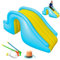 Scivolo Gonfiabile per Piscina, Gradino per Scivolo Gonfiabile, con Pompa A Pedale E 2 Pistole Ad Acqua, Scivolo Gonfiabile per Piscina con Gradini più Ampi E Divertente Giocattolo Acquatico