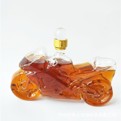 Statue d'art - Bouteille de whisky amusante de 750 ml, bouteille de whisky en verre de moto neuve de 2025, cadeau de collection