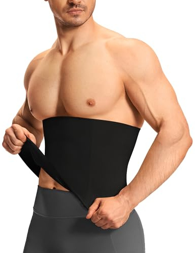 Nebility Ceinture Compression Abdominale pour Hommes Minceur Gaine Amincissante Ventre Plat Invisible Soutien du Dos (Noir, M)