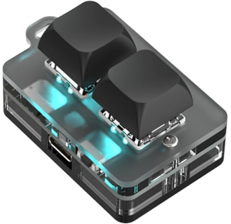 Ujjdwiurgh Bluetooth Mini 2 Key Keypad Copy Paste Hot Swap Games One Key Passwort Mechanische Schlüssel Zubehör für Zuhause und Reisen A