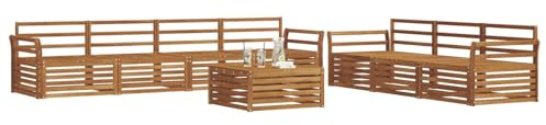 vidaXL Outdoor-Sofagarnitur 8 pcs Natur, Gartenlounge, modernes Outdoor-Sofa-Set, langlebige Terrassenmöbel, Bequeme Sitzmöglichkeiten