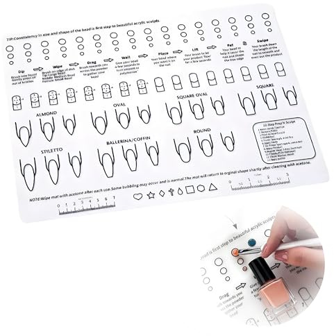 Silicone Nail Training Mat, Foldable Manicure Art Practice Design Plate, Manicure Tools, Washable Table Pad for DIY Application Practice